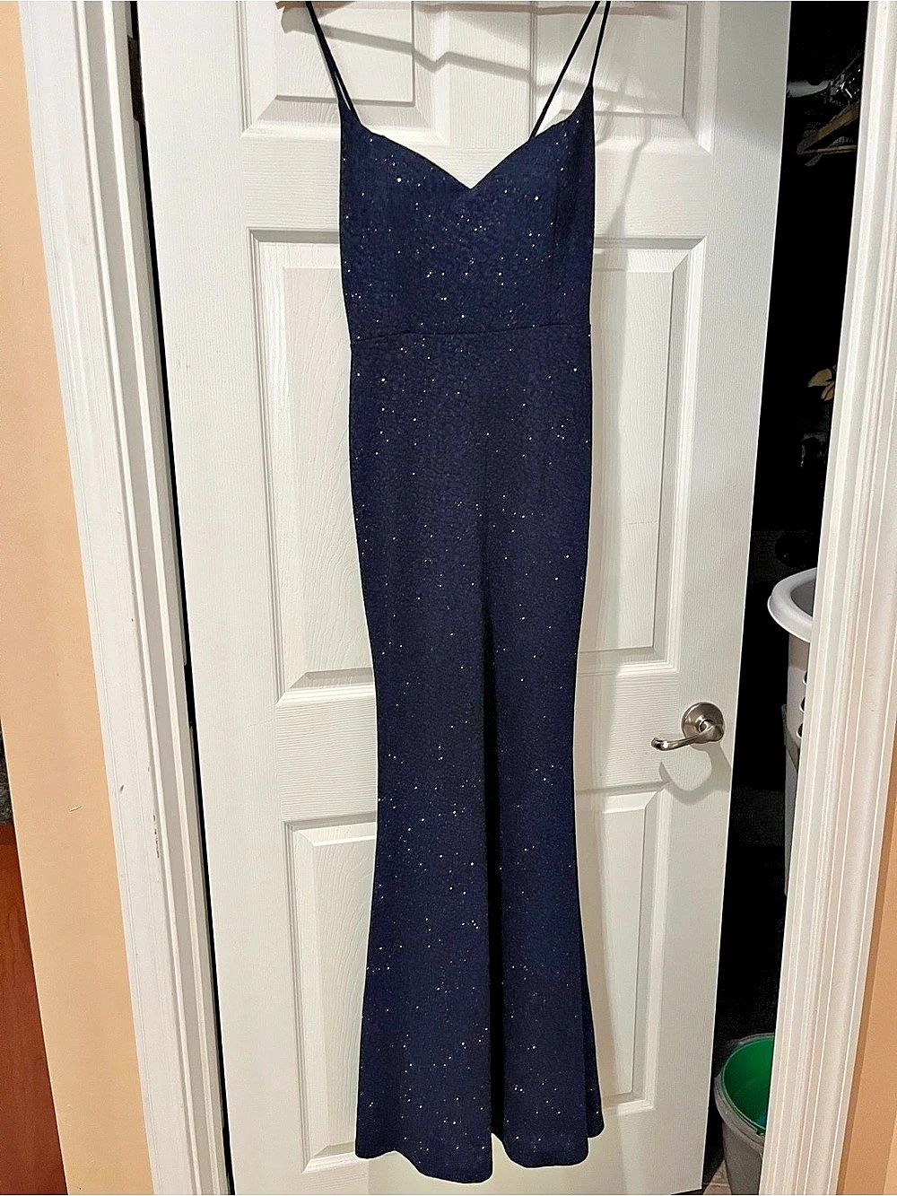 Windsor Glitter Maxi Dress Dark Blue Size Large Like New